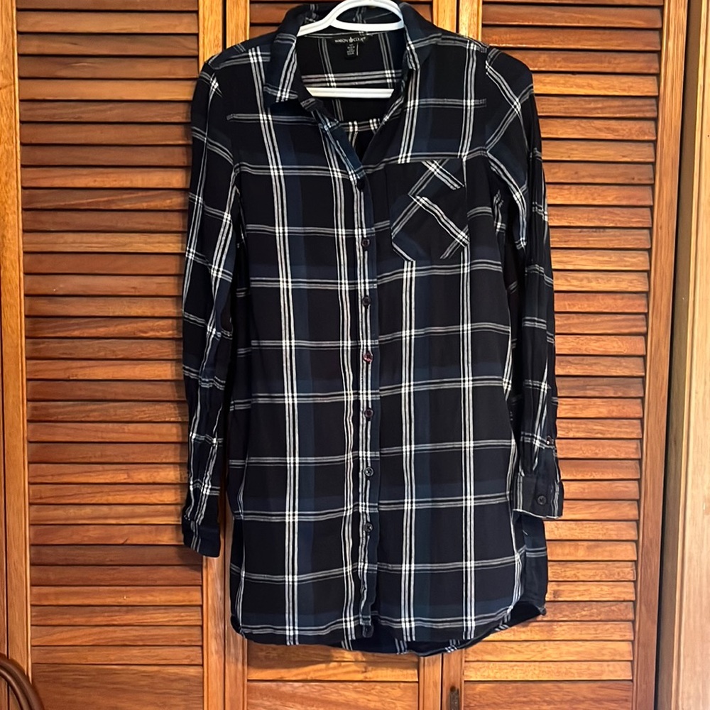 Long plaid shirt